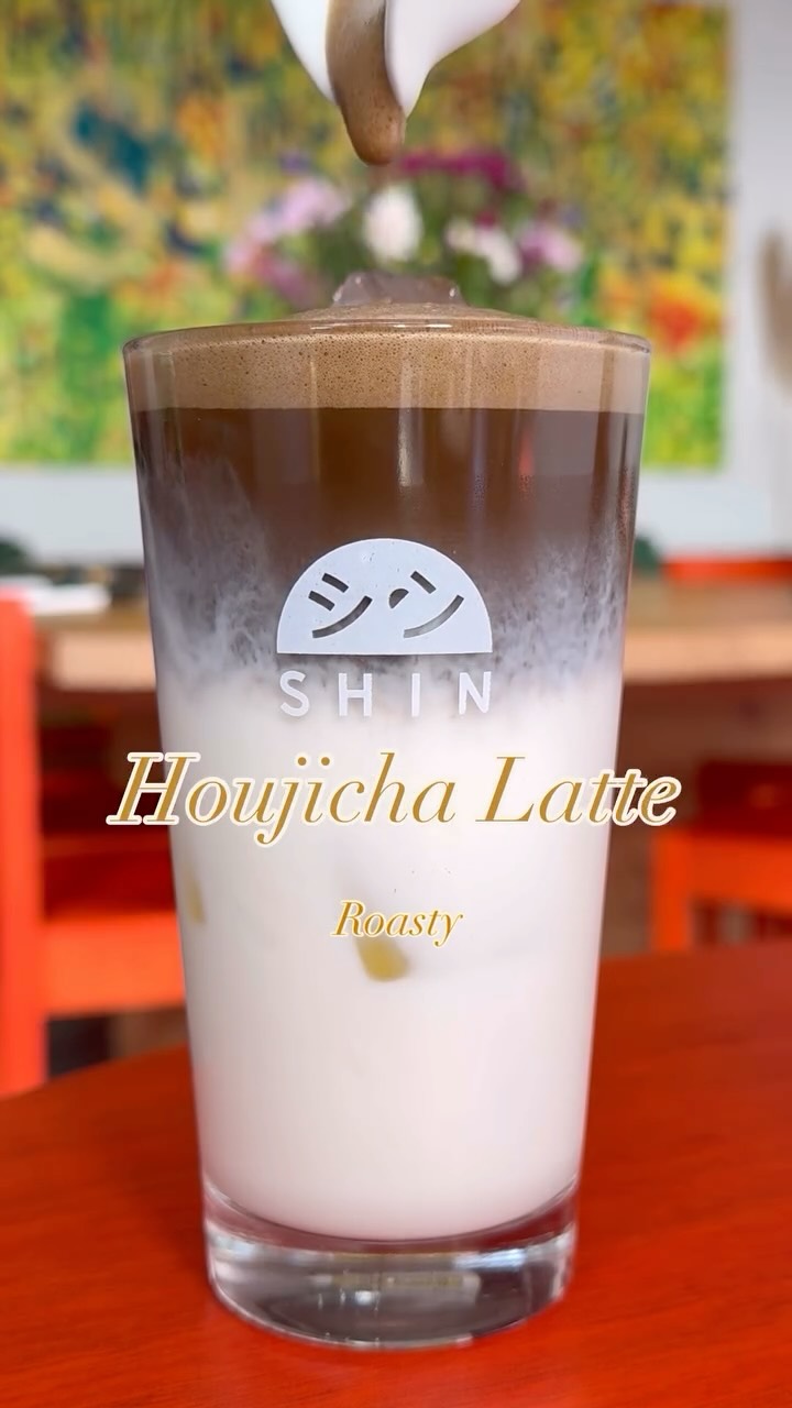 HOUJICHA LATTE
SHIN’s New Flavor from Shizuoka Japan🇯🇵
Single Origin, 100% organic same historical organic farm from Shizuoka💓

#japaneserestaurant 
#japanesetea 
#houjicha 
#houjichalatte 
#organic 
#organictea 
#new 
#ほうじ茶